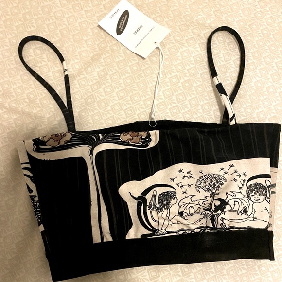 ELLISS London Pinstripe Bralette Sustainable Sold Out Piece Medium - Picture 2 of 10